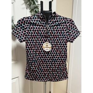 NEW Tail White Label golf pickleball short sleeve 1/4 zip UPF 50+ Size XS